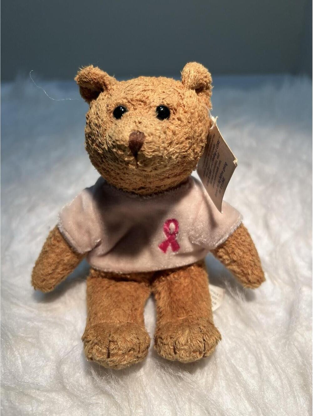 Avon Breast Cancer Crusade Teddy Bear Bean Bag Plush Stuffed Animal Toy 2001